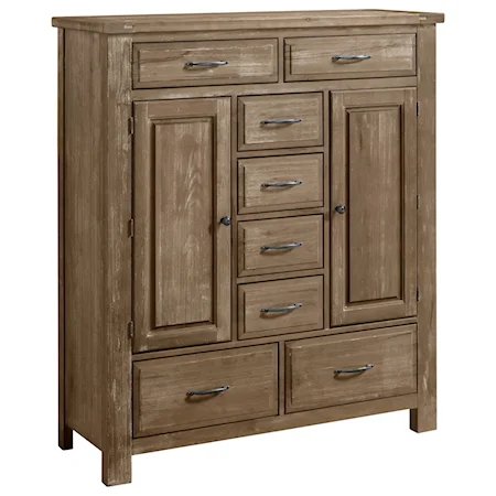 Solid Wood Sweater Chest - 8 Drawers 2 Doors